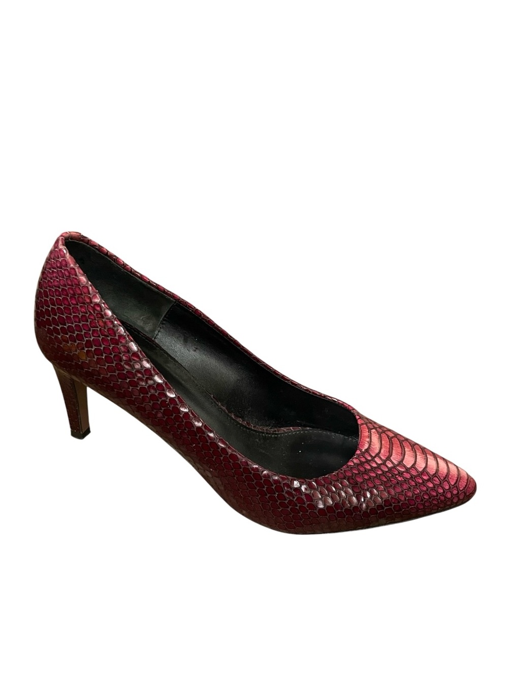 BOSS Burgundy Snakeskin Pointed Toe Pumps Size 37